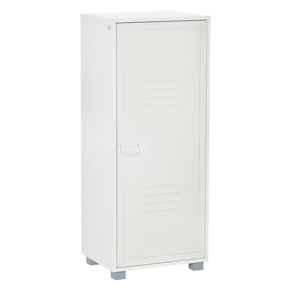 White 3-Tier Metal Louvred Door File Cabinet
