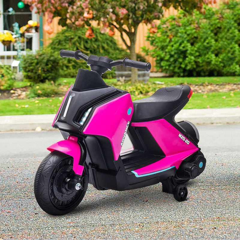 6V Pink Kids Electric Motorbike Ride-On Toy with Music & Lights