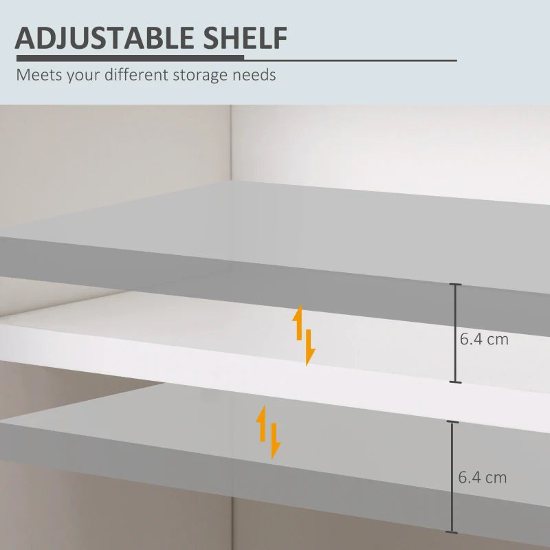 White Under Sink Bathroom Storage Cabinet with Adjustable Shelf