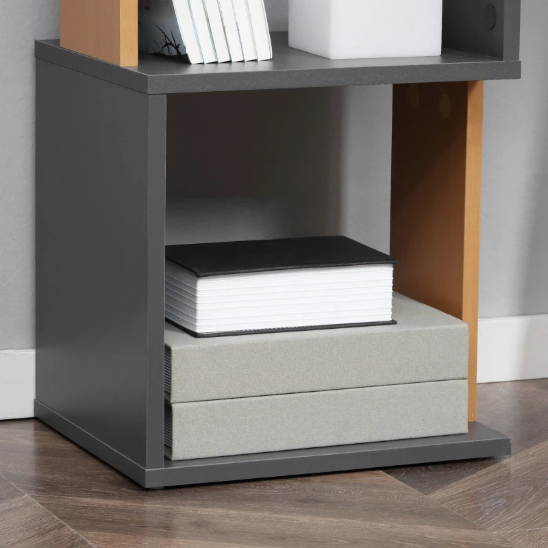 Dark Grey 5-Tier Freestanding Bookshelf for Home Office