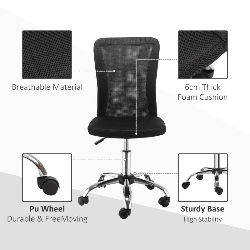 Black Mesh Back Office Swivel Chair with Wheels