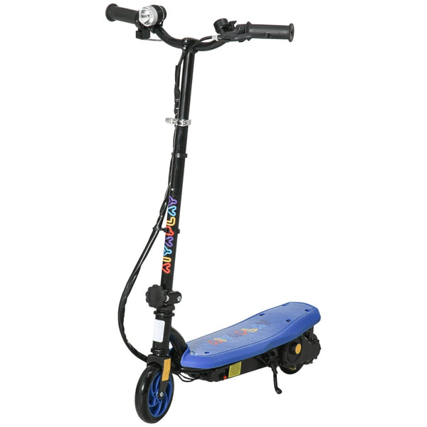 Blue Foldable Electric Scooter with LED Headlight for Ages 7-14