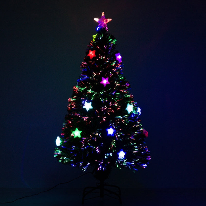 4FT Green Fibre Optic Christmas Tree with LED Star Lights