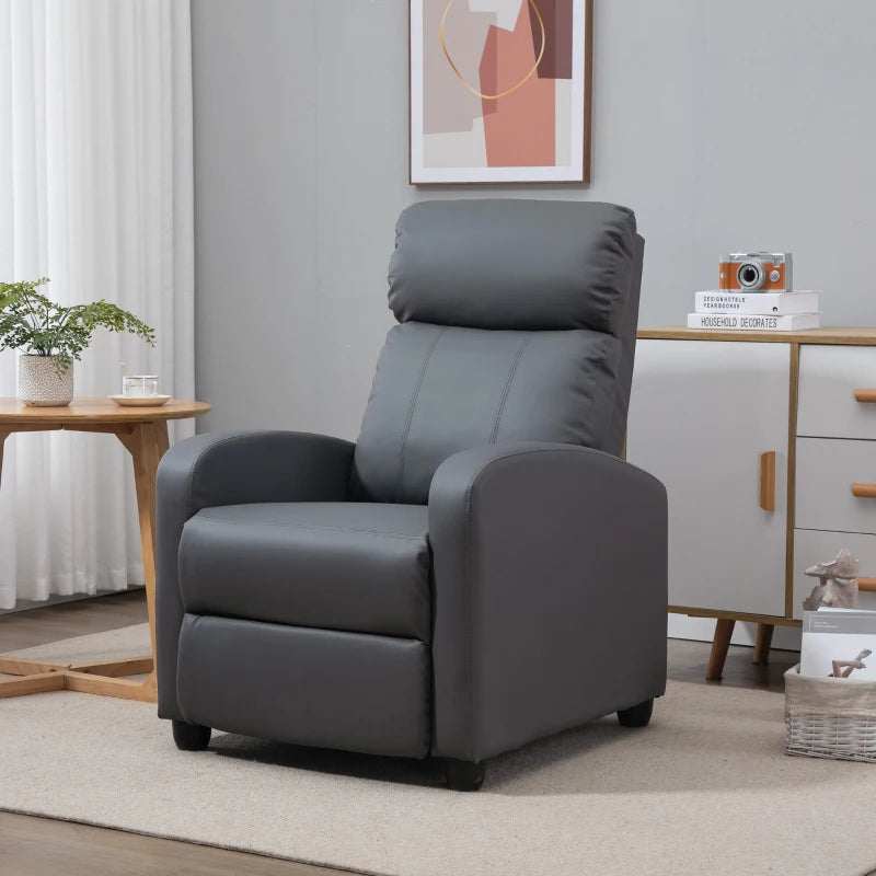 Grey Massage Recliner Armchair with Adjustable Leg Rest