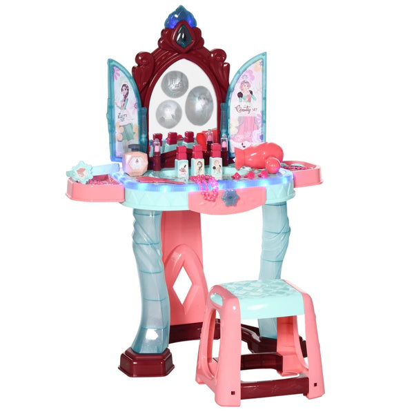 Magical Princess Dress-Up Set with Mirror, Light, and Sound - Pink/Blue