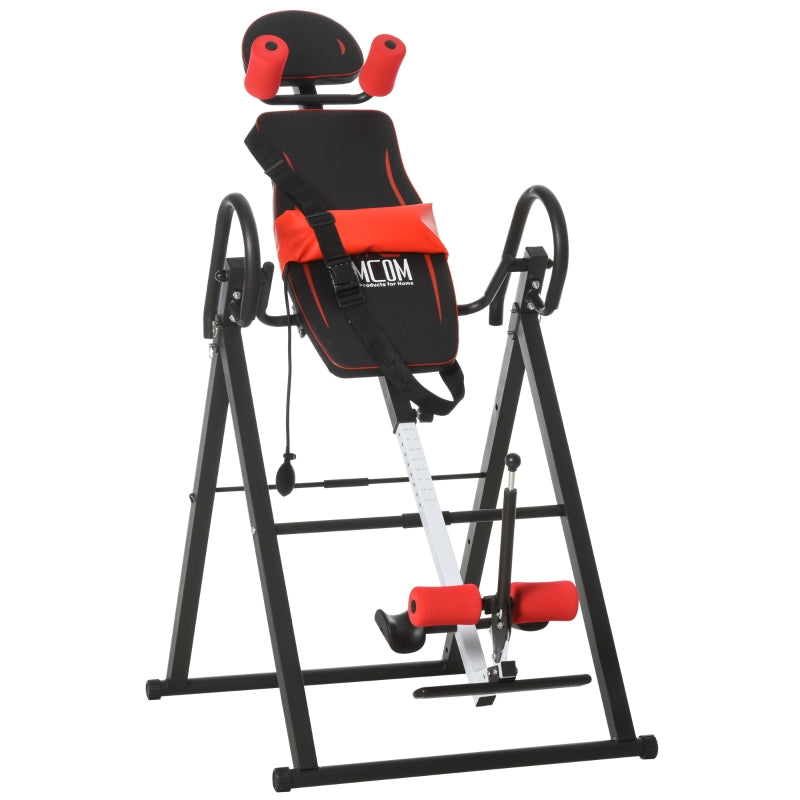 Red Inversion Table with Safety Belt for Muscle Pain Relief