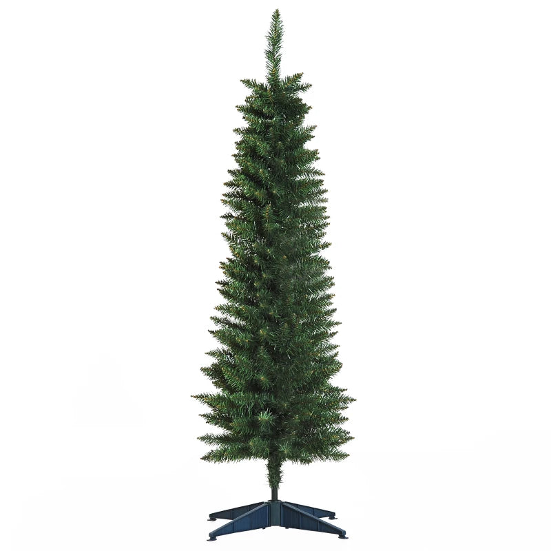 5ft Green Slim Artificial Christmas Tree with Sturdy Stand