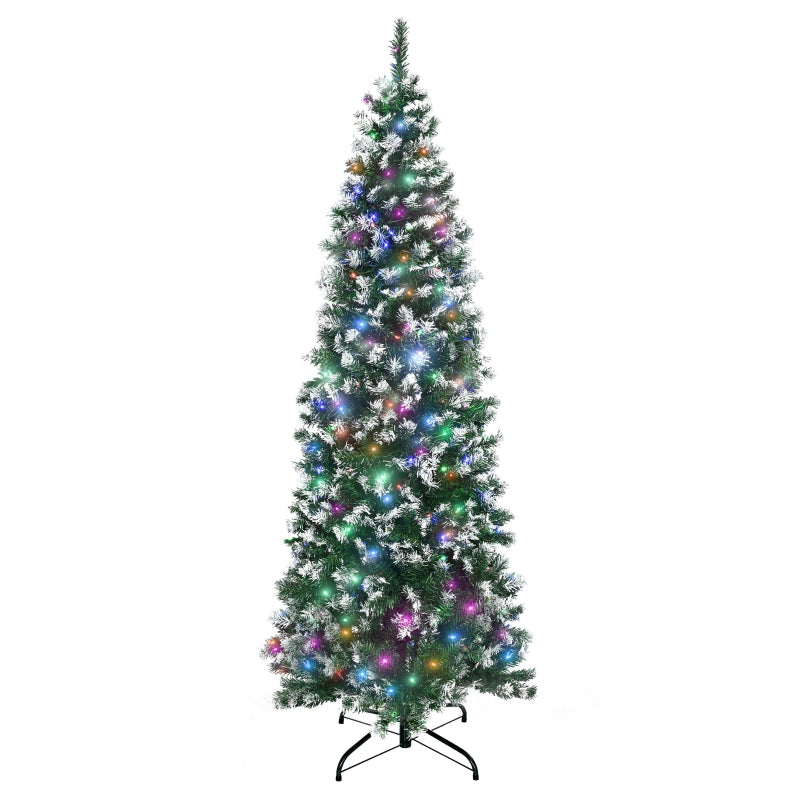 6FT Tall Pre-lit Slim Green Christmas Tree with 300 LED Lights