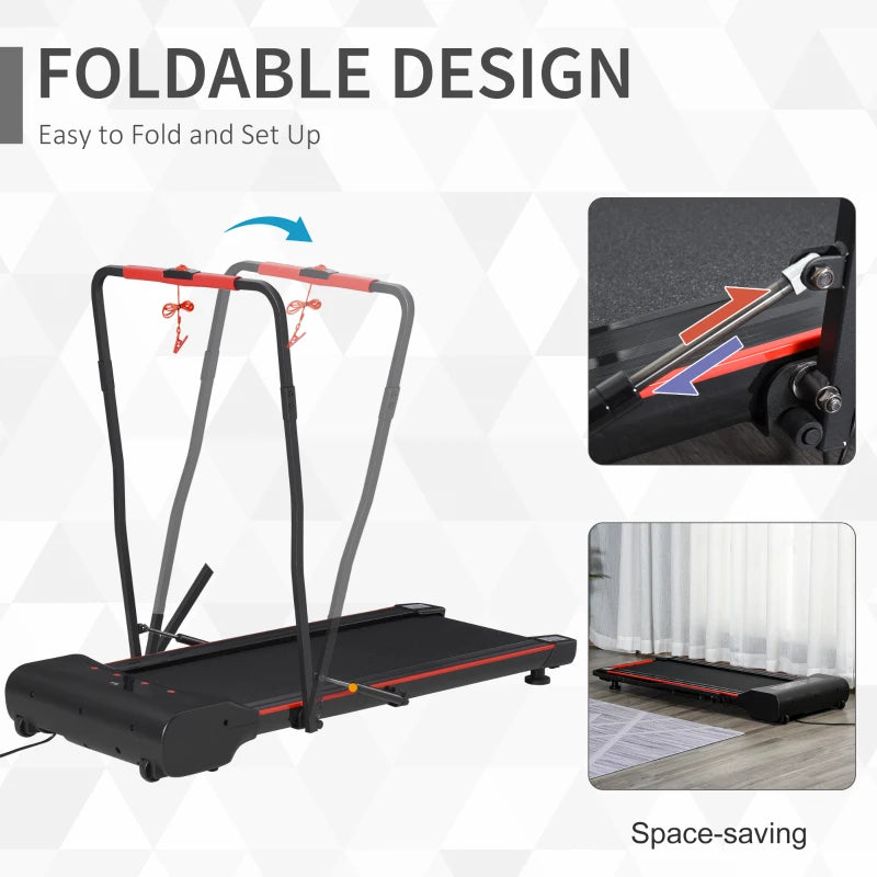 Foldable Walking Treadmill - Black, LED Display, Remote Control