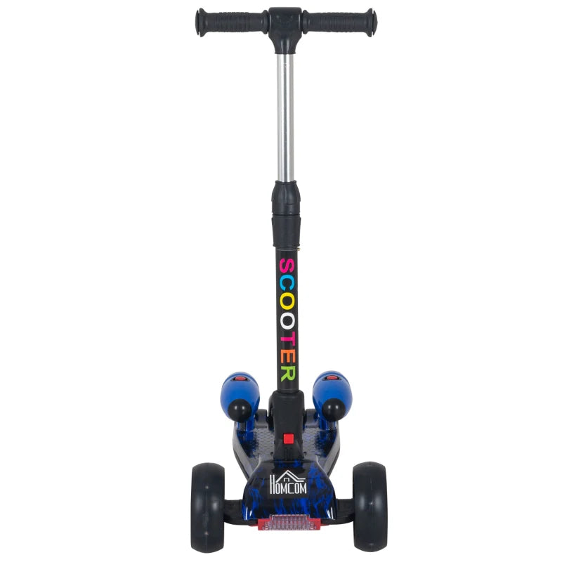 Blue Kids 3-Wheel Scooter with Flashing Wheels and Music