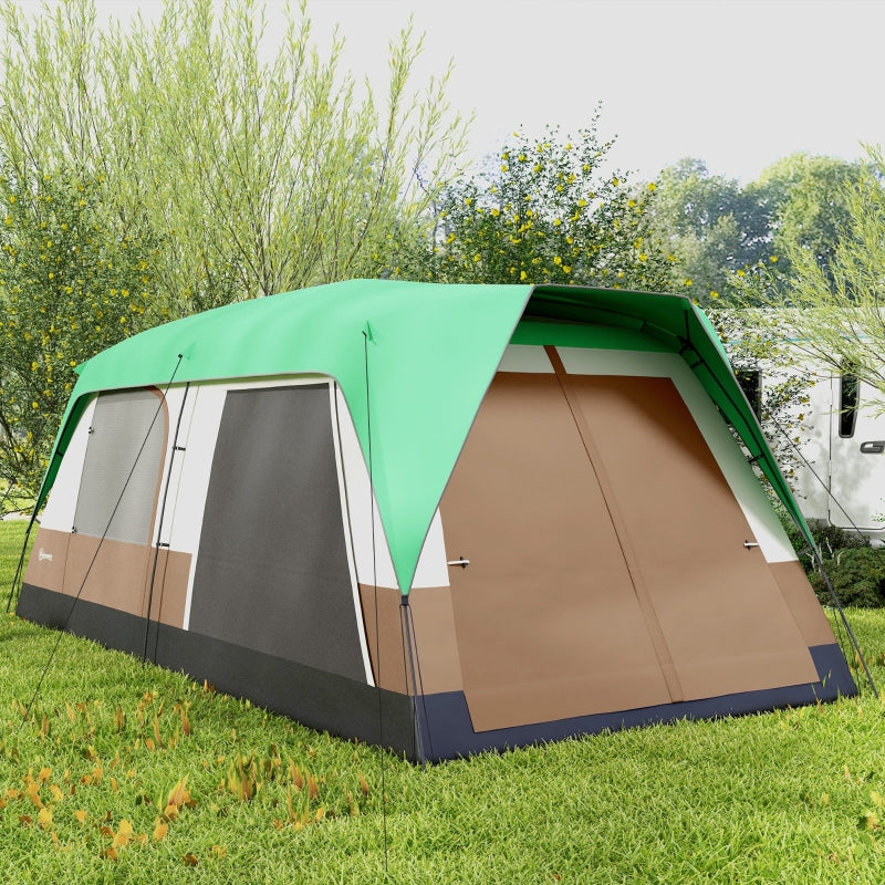 Green 7-Person Camping Tent with Rainfly & Accessories