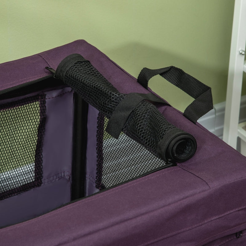 Purple Pet Carrier with Cushion for Miniature Dogs - 60cm