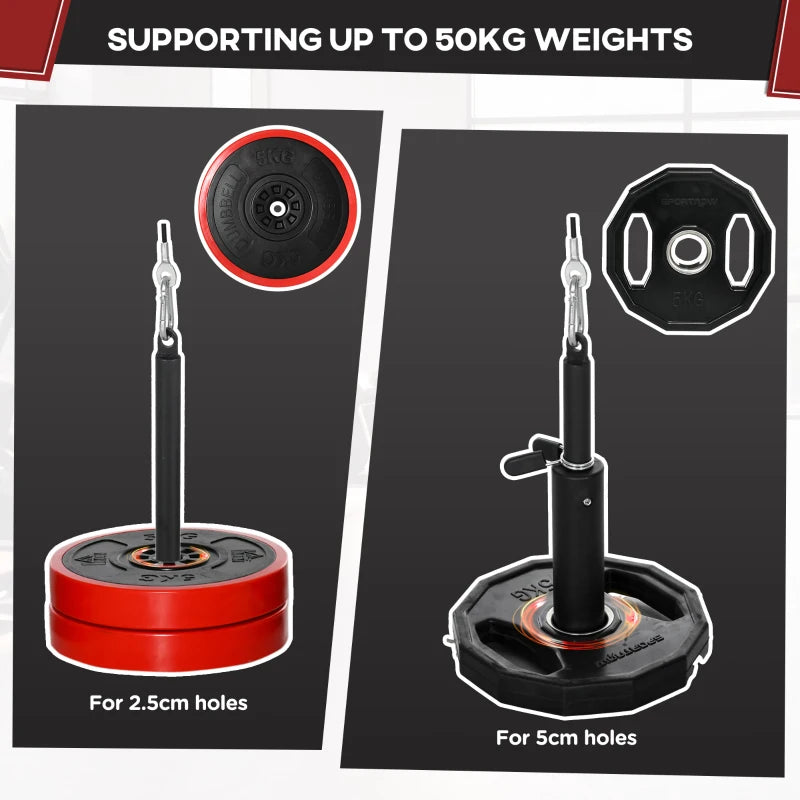 Black Cable Pulley System with 2 x 5kg Olympic Weight Plates for Home Gym