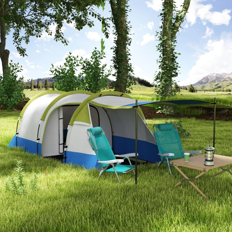 Green 3-Person 2-Room Tent with Porch and Accessories