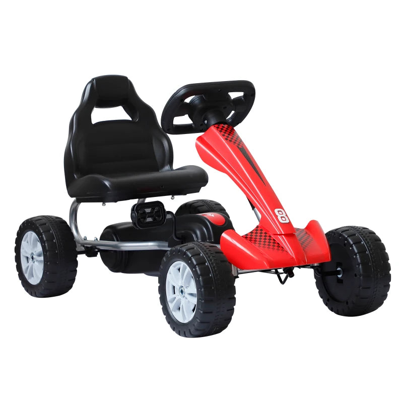 Kids Pedal Go-Kart, Black/Red, 80x49x50 cm