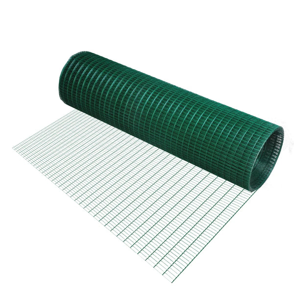 Dark Green PVC Coated Wire Mesh Fencing - 30m Length