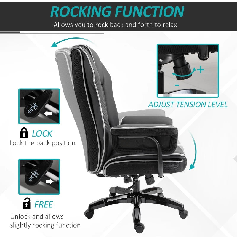 Black High Back Executive Office Chair with Armrests