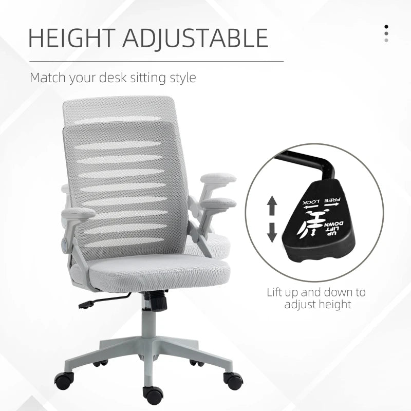 Grey Adjustable Height Mesh Back Work Chair - 44-53.5cm