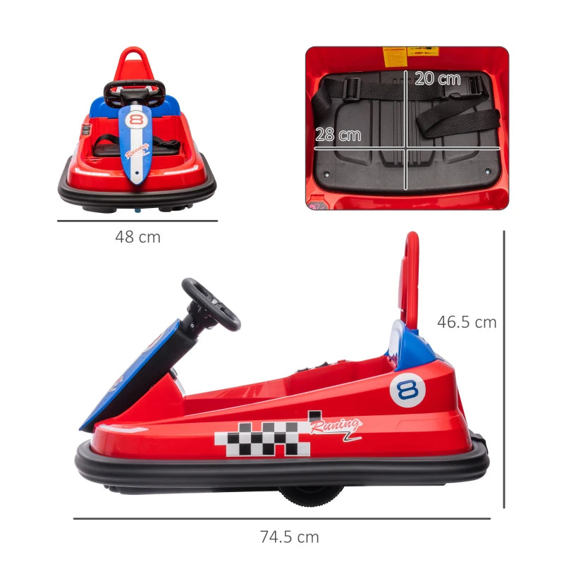 Red Electric Kids Bumper Car with Music and Lights