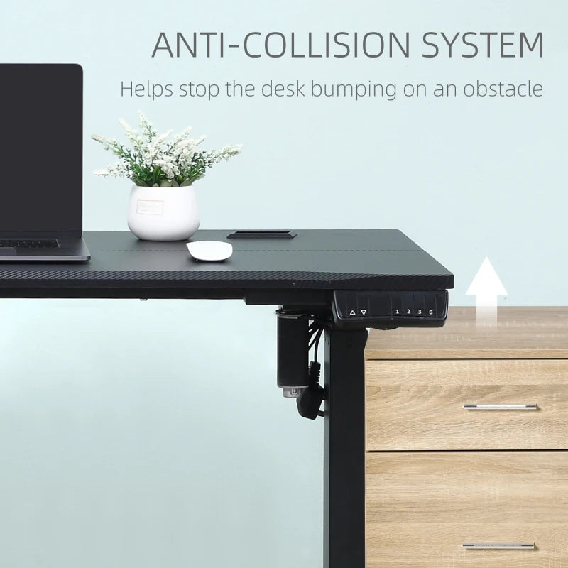 Black Electric Standing Desk, 120x60cm Memory Preset Workstation