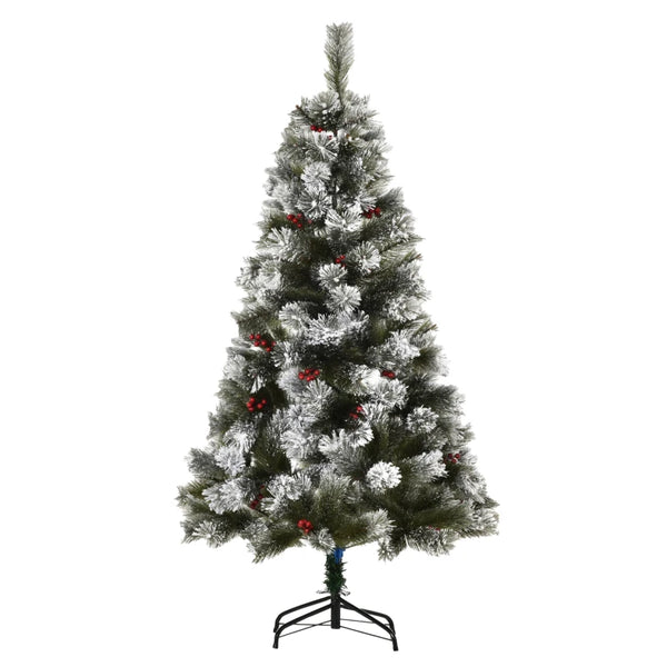 Red Berry Artificial Christmas Tree with Metal Stand - 5FT