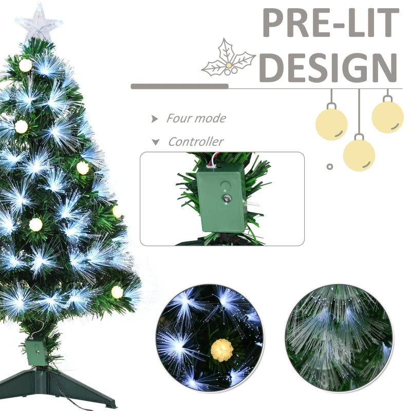 3ft White Pre-Lit Christmas Tree with 90 LEDs & Star Topper