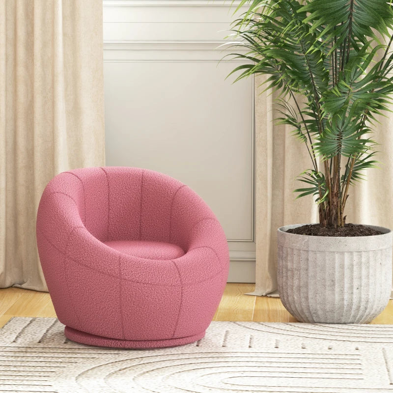 Modern Pink Swivel Armchair for Living Room, Bedroom, Home Office