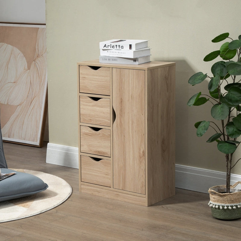 Natural 4-Drawer Freestanding Storage Cabinet