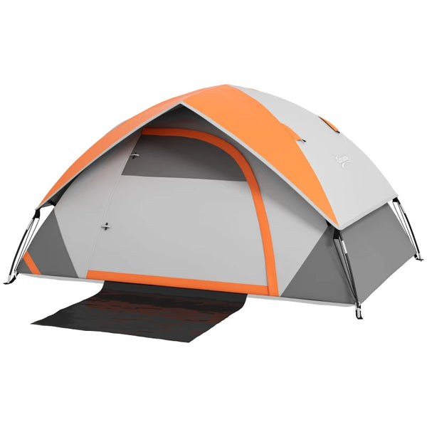 Orange/Grey 3-Person Dome Tent with Accessories