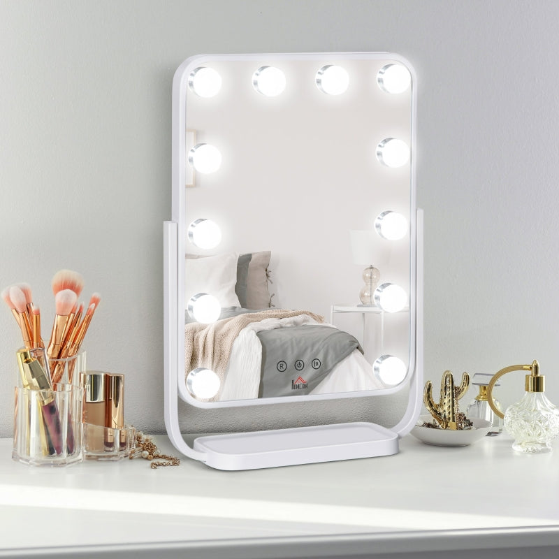 White LED Hollywood Makeup Mirror with Dimmable Lights