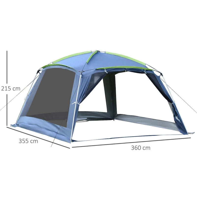 5-8 Person Dark Blue/Green Pop Up Camping Gazebo