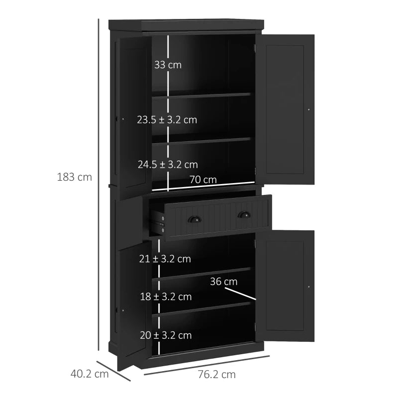 Black Freestanding Kitchen Storage Cabinet