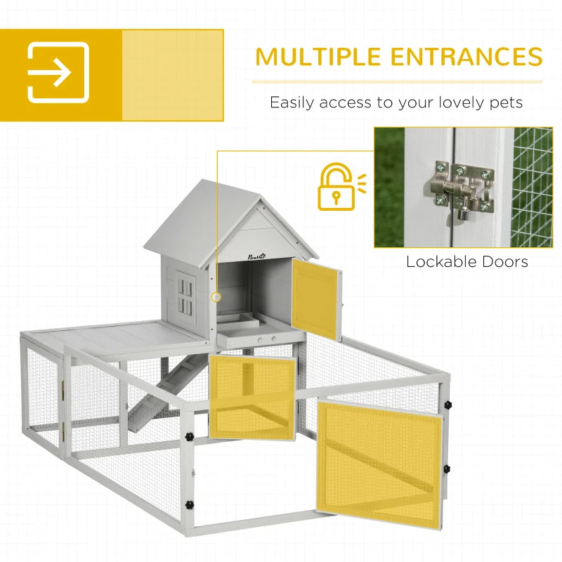 Light Grey Indoor Small Pet Cage with Slide-Out Tray