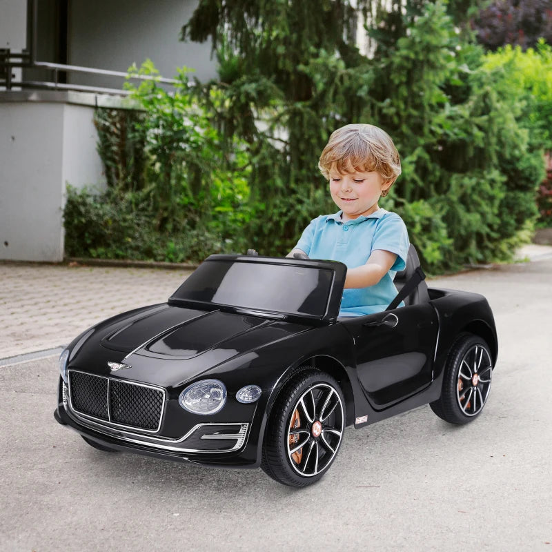 Black 12V Kids Electric Ride On Car with Remote Control and LED Lights