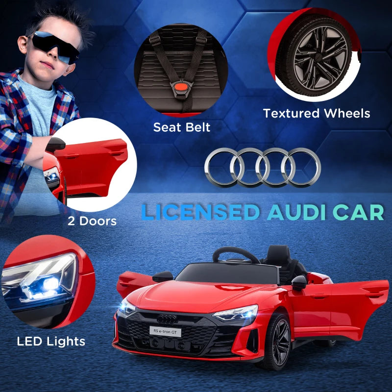 Red Audi Licensed 12V Kids Electric Ride-On Car with Remote Control