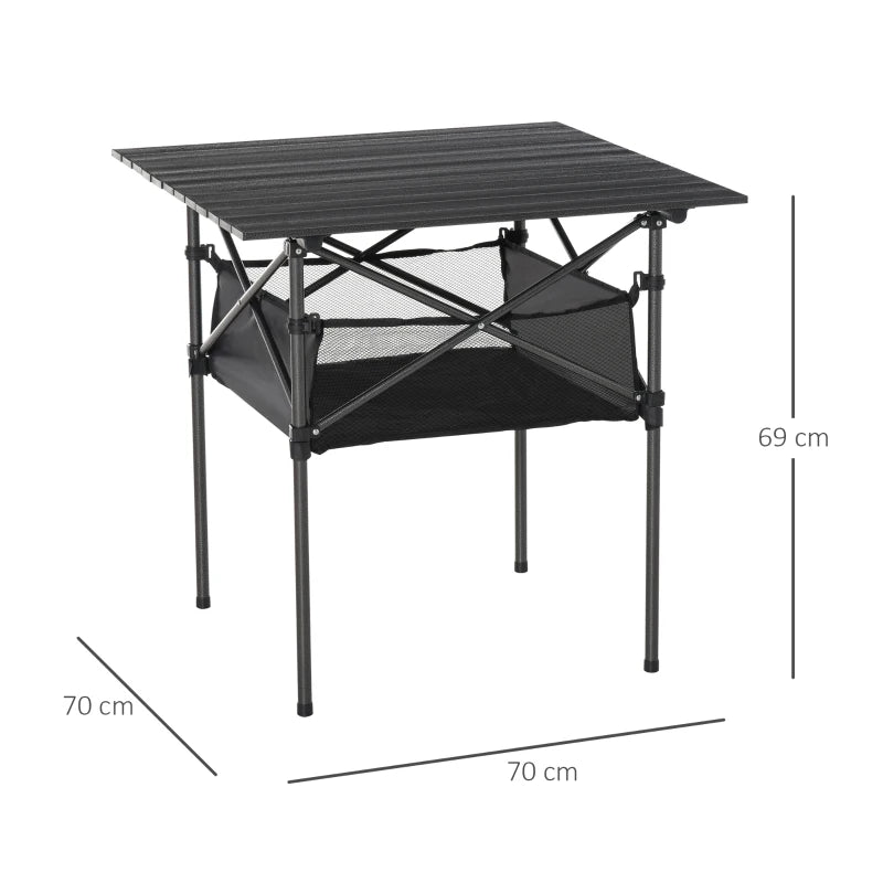 Blue Portable Folding Camping Table with Storage Bag