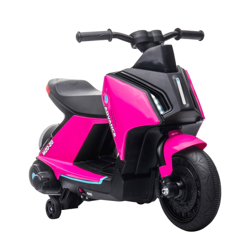 6V Pink Kids Electric Motorbike Ride-On Toy with Music & Lights