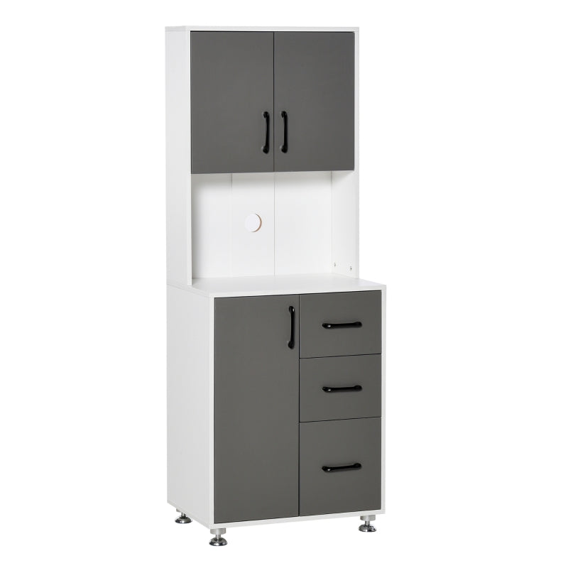 Grey Kitchen Storage Cabinet with Drawers and Countertop