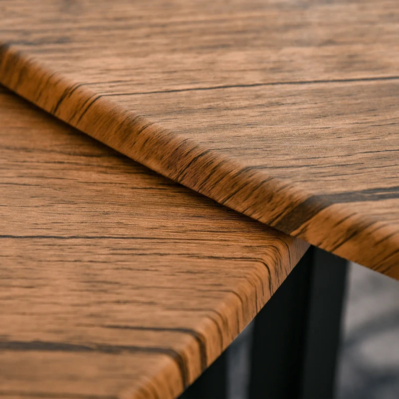 Nest of 3 Tables - Walnut Top with Metal Legs