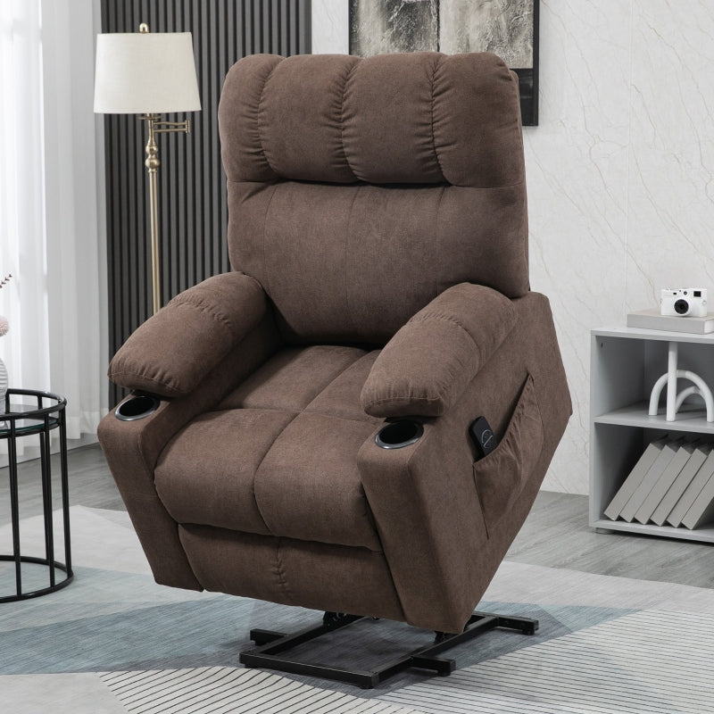 Dark Brown Electric Power Lift Recliner Chair for Elderly with Remote Control