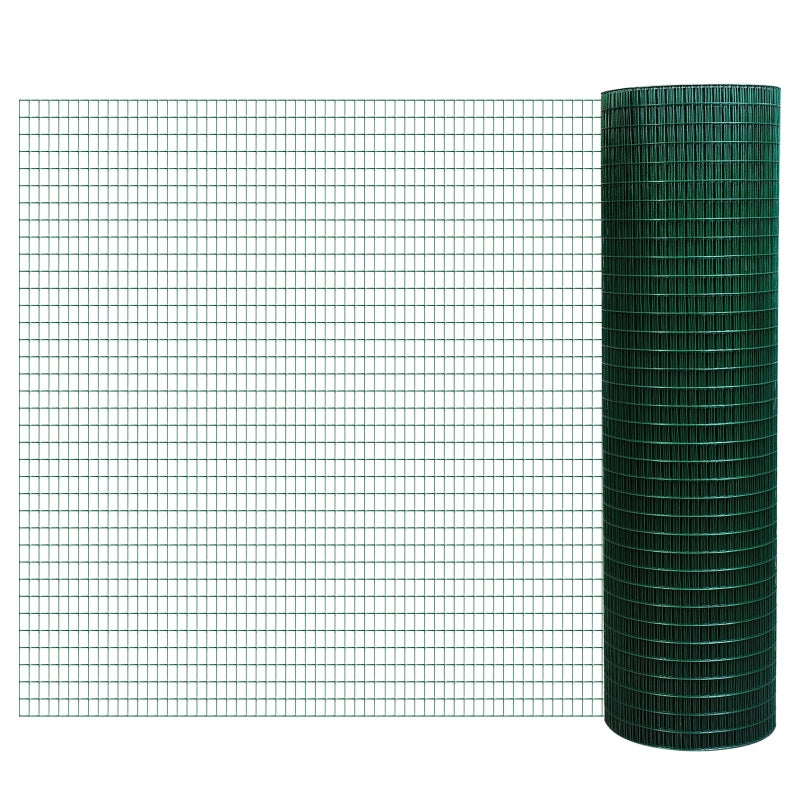 Dark Green PVC Coated Wire Mesh Fencing - 30m Length