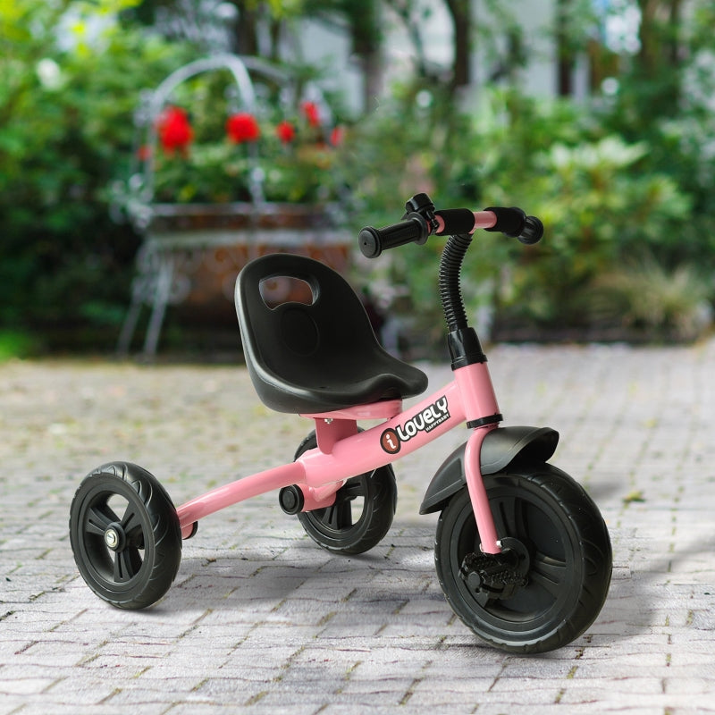 Kids Pink 3-Wheel Toddler Tricycle for Ages 1.5-4