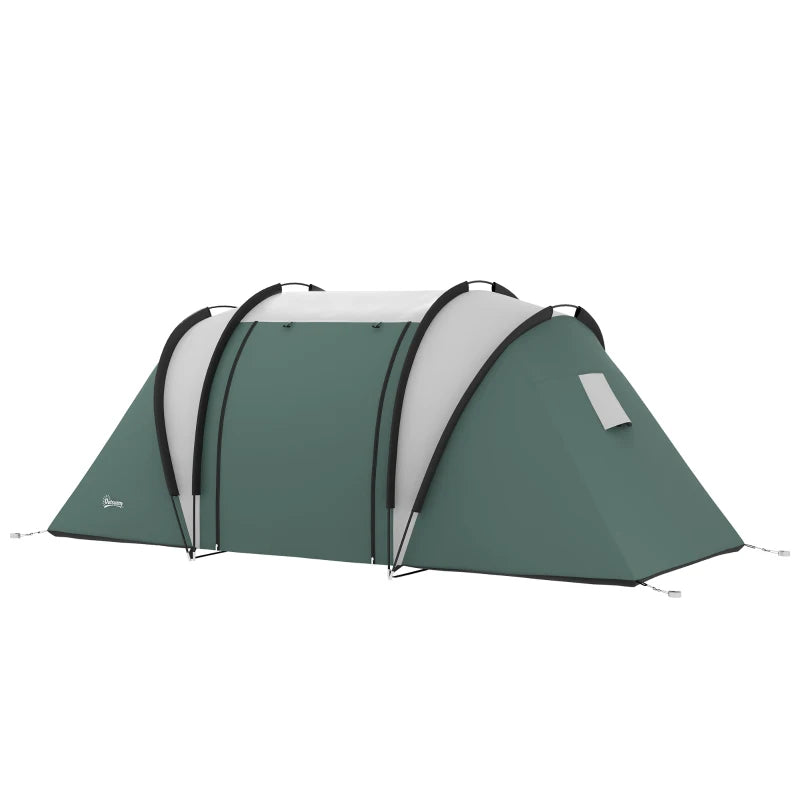 Dark Green 2-Bedroom Waterproof Camping Tent for Family Fishing Hiking