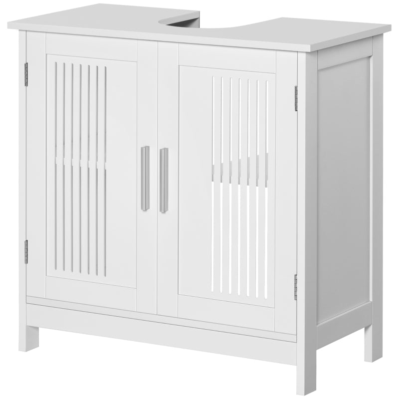 White Under Sink Bathroom Cabinet with 2 Doors