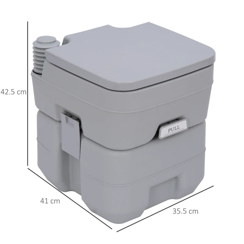 Portable Grey Camping Toilet with 2 Detachable Tanks