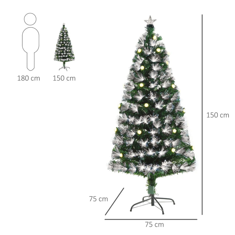 5ft White Pre-Lit Christmas Tree with 180 LEDs & Star Topper