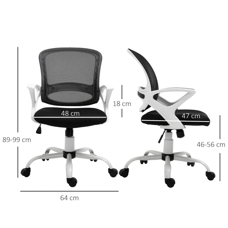 Black Mesh Office Chair with Lumbar Support & Adjustable Armrests
