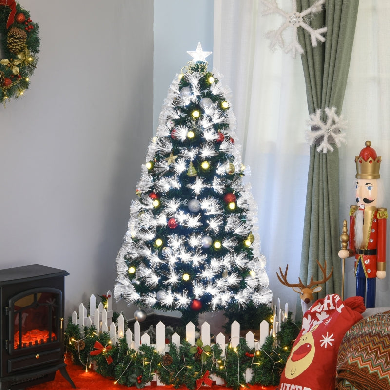 5ft White Pre-Lit Christmas Tree with 180 LEDs & Star Topper