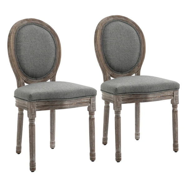 French-Style Dining Chairs Set, Vintage Traditional Design