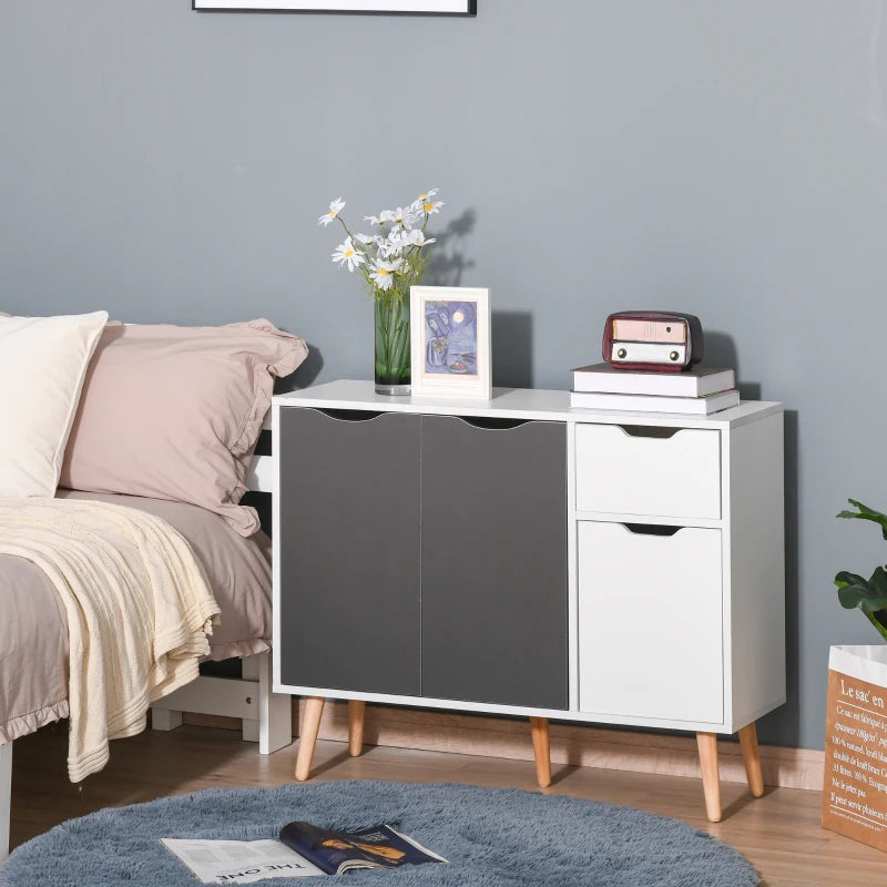 Grey Storage Cabinet with Drawer for Bedroom, Living Room, Home Office